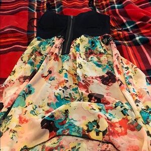 Floral print high low dress